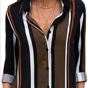 Retro striped button down